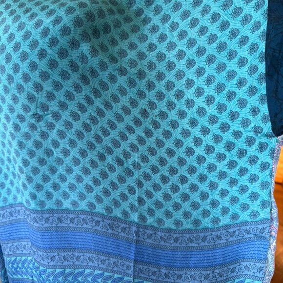 Karma Highway Patchwork Multi Art Silk Kimono Boho Coverup - Picture 7 of 8